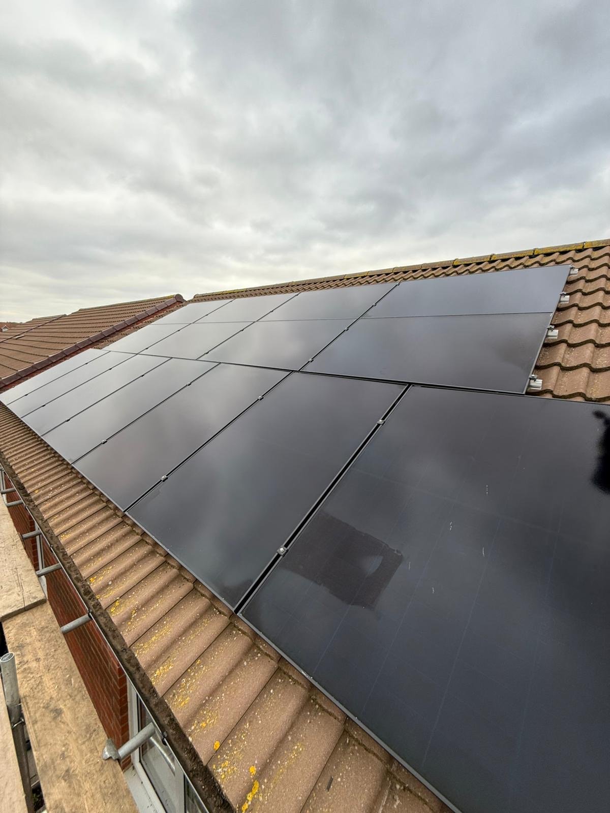 Solar panels installed on a modern UK home